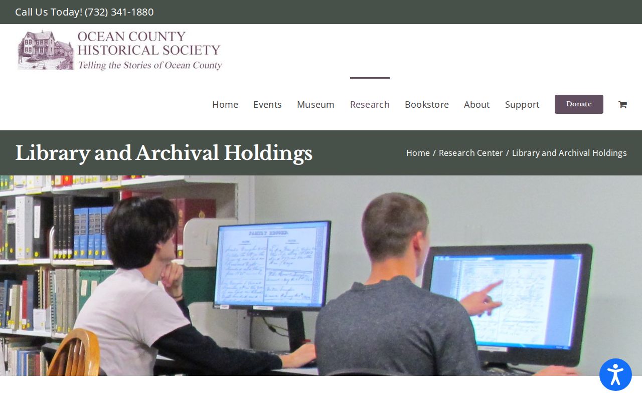 Ocean city directory companion records at the Ocean County Historical Society Data Center